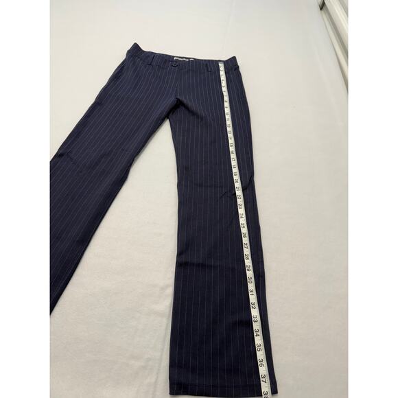 Beta Brand Pinstripe Navy Blue Staight Leg Pants Women’s Size M/ P Tall - Picture 5 of 7